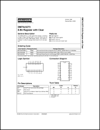 DM74LS273WM datasheet:  8-Bit Register with Clear DM74LS273WM