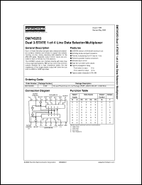 DM74S253N datasheet:  Dual 3-STATE 1-of-4 Line Data Selector/Multiplexer DM74S253N