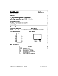 DM9374N datasheet:  7-Segment Decoder/Driver/Latch with Constant Current Sink Outputs DM9374N