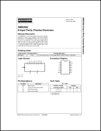 DM93S62N datasheet:  9-Input Parity Checker/Generator DM93S62N