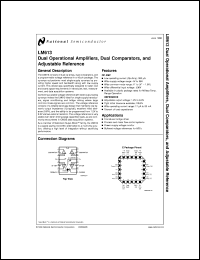 LM613AMJ/883 datasheet: Dual Operational Amplifier, Dual Comparator and Adjustable Reference LM613AMJ/883
