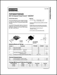 FDB5680 datasheet:  60V N-Channel PowerTrench® MOSFET FDB5680