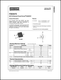 FDD3570 datasheet:  80V N-Channel PowerTrench® MOSFET FDD3570