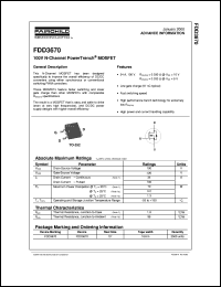 FDD3670 datasheet:  100V N-Channel PowerTrench® MOSFET [Advanced] FDD3670
