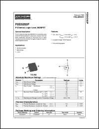 FDD5202P datasheet:  P-Channel Logic Level MOSFET [Not recommended for new designs] FDD5202P