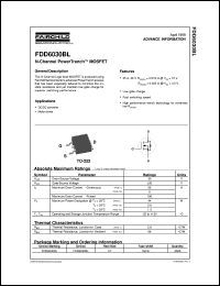 FDD6030BL datasheet:  N-Channel PowerTrench® MOSFET [Advanced] FDD6030BL