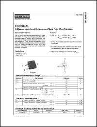 FDD603AL datasheet:  N-Channel Logic Level Enhancement Mode Field Effect Transistor FDD603AL
