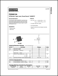 FDD6612A datasheet:  N-Channel Logic Level PowerTrench® MOSFET FDD6612A
