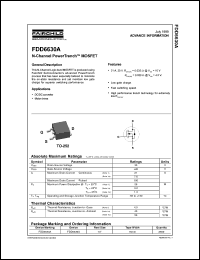 FDD6630A datasheet:  N-Channel PowerTrench® MOSFET [Advanced] FDD6630A