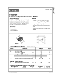 FDG312P datasheet:  P-Channel 2.5V Specified PowerTrench® MOSFET FDG312P