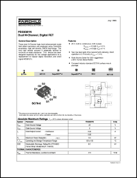 FDG6301N datasheet:  Dual N-Channel Digital FET [Preliminary] FDG6301N