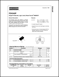 FDN340P datasheet:  Single P-Channel 2.5V Specified PowerTrench® MOSFET FDN340P