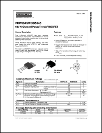 FDP5645 datasheet:  60V N-Channel PowerTrench® MOSFET FDP5645