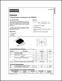FDS4435 datasheet:  Single P-Channel Logic Level PowerTrench® MOSFET FDS4435