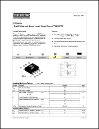 FDS4953 datasheet:  Dual P-Channel Logic Level PowerTrench® MOSFET FDS4953