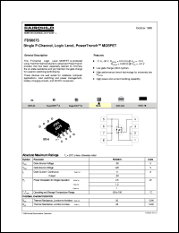 FDS6675 datasheet:  Single P-Channel Logic Level PowerTrench® MOSFET FDS6675