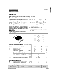 FDS6982 datasheet:  Dual N-Channel Notebook Power Supply MOSFET FDS6982