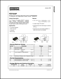 FDT434P datasheet:  P-Channel 2.5V Specified PowerTrench® MOSFET FDT434P