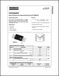 FDW2502PZ datasheet:  Dual P-Channel 2.5V Specified PowerTrench® MOSFET [Advanced] FDW2502PZ