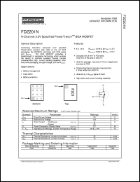 FDZ201N datasheet:  N-Channel 2.5V Specified PowerTrench® BGA MOSFET [Advanced] FDZ201N