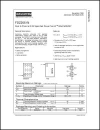 FDZ2551N datasheet:  Dual N-Channel 2.5V Specified PowerTrench® BGA MOSFET [Advanced] FDZ2551N