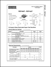 FEP16AT datasheet:  16 Ampere Glass Passivated Super Fast Rectifiers FEP16AT