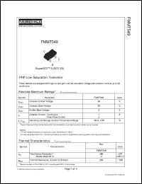 FMMT549 datasheet:  PNP Low Saturation Transistor FMMT549