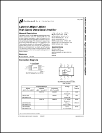 LM6161MD8 datasheet: High Speed Operational Amplifier LM6161MD8