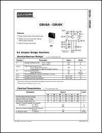 GBU8D datasheet:  8.0 Ampere Bridge Rectifiers GBU8D