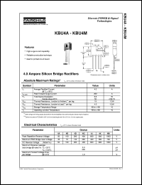 KBU4A datasheet:  4.0 Ampere Silicon Bridge Rectifiers KBU4A