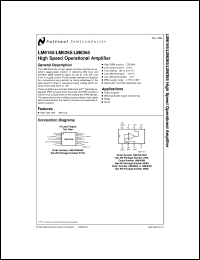 LM6165J-MLS datasheet: High Speed Operational Amplifier LM6165J-MLS