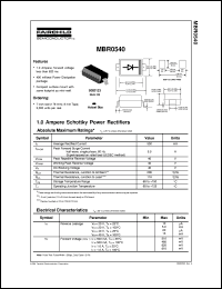 MBR0540 datasheet:  1.0 Ampere Schottky Power Rectifiers MBR0540