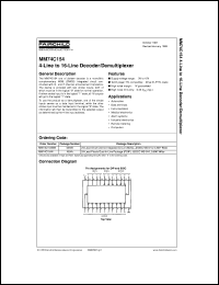 MM74C154WMX datasheet:  4-Line to 16-Line Decoder/Demultiplexer MM74C154WMX