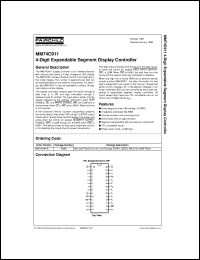 MM74C911N datasheet:  4-Digit Expandable Segment Display Controller MM74C911N