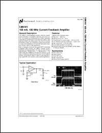 LM6181IM datasheet: 100 mA, 100 MHz Current Feedback Amplifier LM6181IM