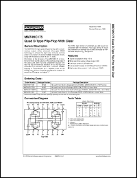 MM74HC175M datasheet:  Quad D-Type Flip-Flop with Clear MM74HC175M