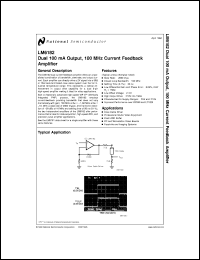 LM6182IMX datasheet: Dual 100 mA Output, 100 MHz Current Feedback Amplifier LM6182IMX