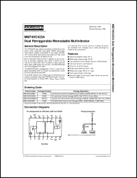 MM74HC423ASJ datasheet:  Dual Retriggerable Monostable Multivibrator MM74HC423ASJ