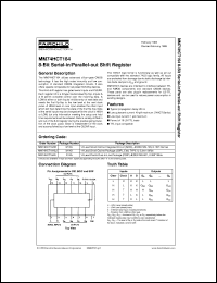 MM74HCT164N datasheet:  8-Bit Serial-in/Parallel-out Shift Register MM74HCT164N