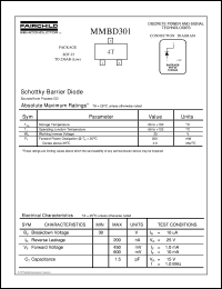 MMBD301 datasheet:  Schottky Barrier Diodes MMBD301