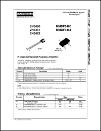 MMBF5460 datasheet:  P-Channel General Purpose [Not recommended for new designs] MMBF5460