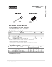 MMBT2484 datasheet:   NPN General Purpose Amplifier MMBT2484