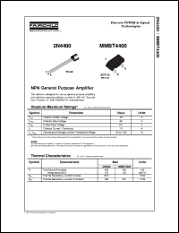 MMBT4400 datasheet:   NPN General Purpose Amplifier MMBT4400