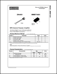 MMBT4401 datasheet:  NPN General Purpose Amplifier MMBT4401