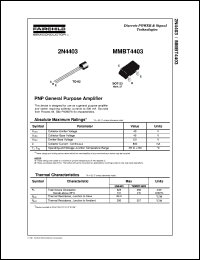MMBT4403 datasheet:   PNP General Purpose Amplifier MMBT4403