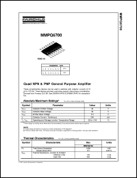 MMPQ6700 datasheet:  Quad NPN & PNP General Purpose Amplifier MMPQ6700