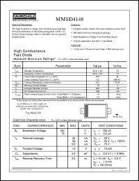 MMSD4148 datasheet:  High Conductance Fast Diode MMSD4148