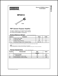 MPS6518 datasheet:   PNP General Purpose Amplifier MPS6518