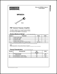 MPS6534 datasheet:   PNP General Purpose Amplifier MPS6534