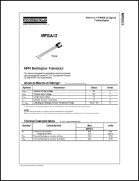 MPSA12 datasheet:   NPN Darlington Transistor MPSA12